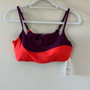 Athleta Bikini Top, Purple & Red, size L